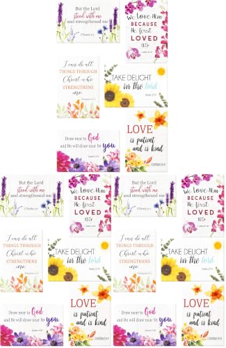 Bargain Paradise 24 Christian Greeting Cards - Inspirational Greeting Cards -Motivational Bible Verse - 24 Scripture Cards with 24 Envelopes, 4 x 6 Inch (Pack of 3) - size: 4 x 6 inches (Pack of 3)
