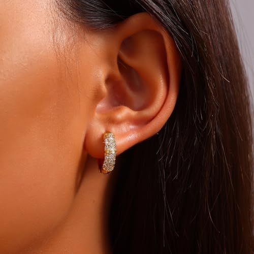 18K Gold Plated Hoop Earrings for Women, NICKEL-FREE & HYPOALLERGENIC, Timeless Jewelry Gift - color: gold-Circle