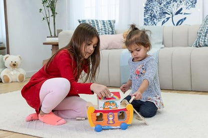 Jasey's Toy Chest Noah's Ark Wooden Sort & Match | 18-Piece Shape Sorting Ark with Animal Pairs, Figures & Ladder | Educational Toy for Toddlers Ages 18+ Months