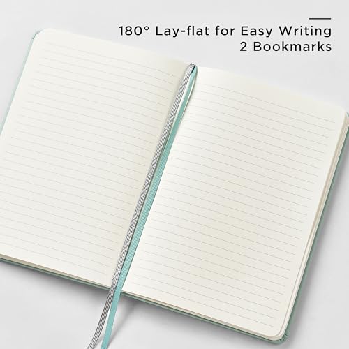 &And Per Se Lined Journal and Pen Set, A5 Leather Hardcover Notebook with Pen & Stationary Set, 160 Pages 100GSM Thick Ruled Paper Journal for Business Work Writing (Light Green) - color: Light Green