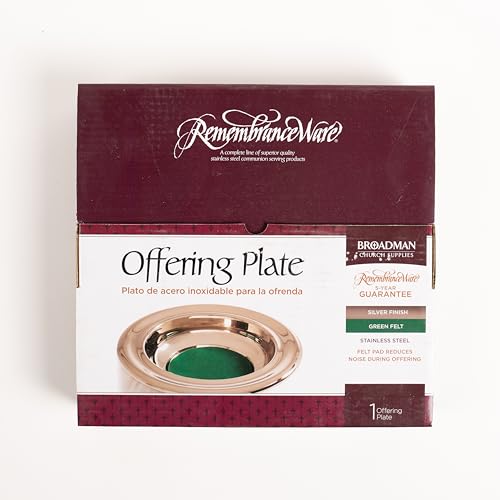 Broadman RemembranceWare Offering Plate, Silver with Green Felt
