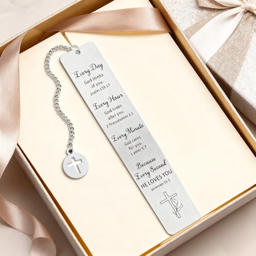 Bible Bookmark Christian Gifts for Women Men, Inspirational Book Mark with Bible Verses, Religious Get Well Soon & Sympathy Gifts, Faith Encouragement Present for Friend, Baptism Confirmation Keepsake - style: BM019 Bible Verses