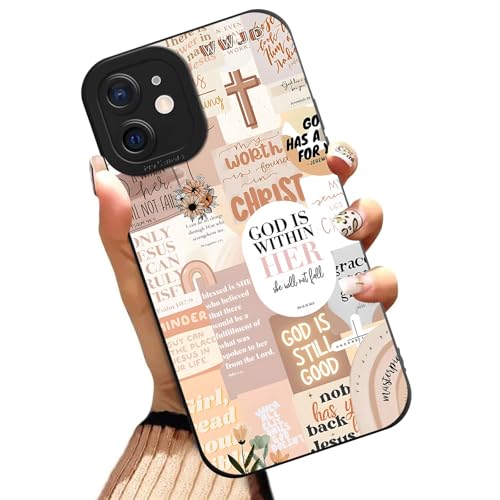 Aesthetics Jesus Christian Collage Bible Verses Phone Case for iPhone 12 Case Shockproof Soft Protective for Women Men Phone Cover Funda for iPhone 12 6.1 Inch - color: Collage, size: for iPhone 12