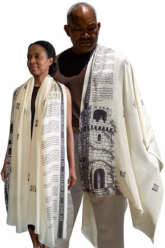 Refuge Prayer Scarf – Christian Scripture Prayer Shawl with Bible Verses, Lightweight Modal Christian Scarf, Christian Gift, Bible Study & Prayer Gift