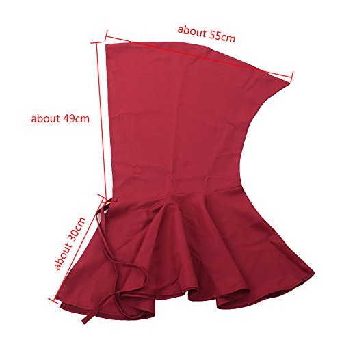BLESSUME Friar Hooded Robe Monk Renaissance Priest Halloween Medieval Role Play Costume - color: Burgundy Cowl Hat+robe+ Waist Rope+necklace, size: Large