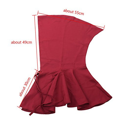BLESSUME Friar Hooded Robe Monk Renaissance Priest Halloween Medieval Role Play Costume - color: Burgundy Cowl Hat+robe+ Waist Rope+necklace, size: Medium