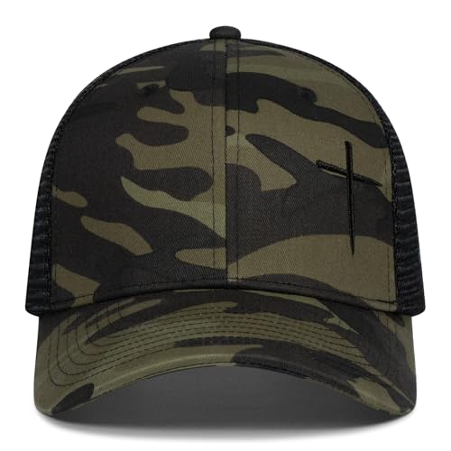 Christian Hats for Men Women,Jesus Cross Hat Christian Religious Gifts for Birthday/Christmas - color: 391.camo-9