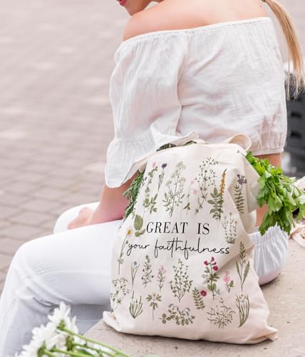 Inspirational Christian Bible Verse Foral Tote Bag for Women - color: Bible8