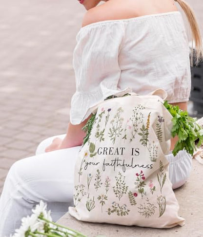 Inspirational Christian Bible Verse Foral Tote Bag for Women - color: Bible8