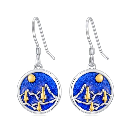 Dorunmo 925 Sterling Silver Mustard Seeds Dangle Earrings for Women Mountains Earrings Hypoallergenic Christmas Jewelry Gifts for Women - style: Mountains-02