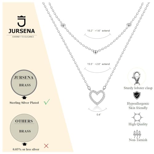 Layered Necklaces for Women | 14K Gold Plated Stackable Choker Necklace Set - Dainty Jewelry Gift - style: 2PCS-Silver heart layered necklaces