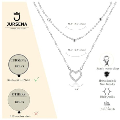 Layered Necklaces for Women | 14K Gold Plated Stackable Choker Necklace Set - Dainty Jewelry Gift - style: 2PCS-Silver heart layered necklaces