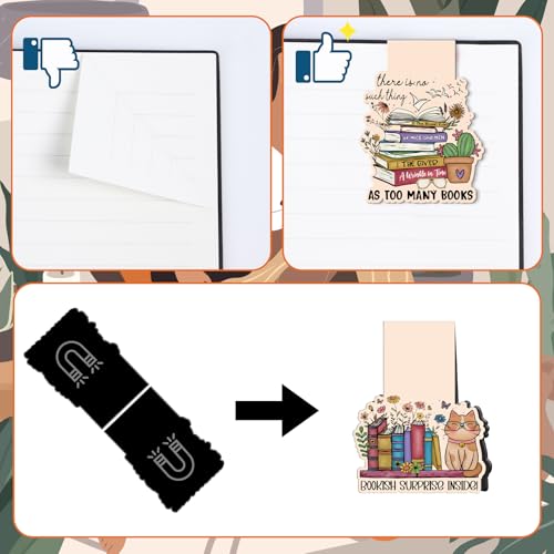 Wxiben Book Lovers Magnetic Bookmark - 9 Pcs Funny Reading Bookmarks Magnets Retro Bookish Floral Book Mark Magnetic Book Mark Page Markers Clip Gifts for Women Men Book Lovers Students Teacher - style: Book Lover