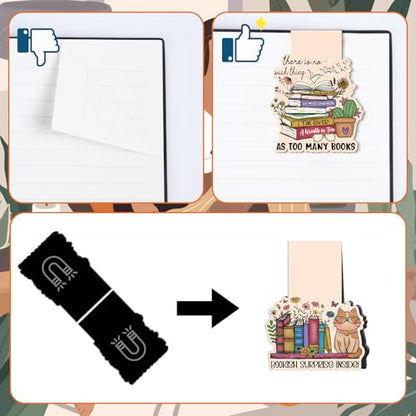 Wxiben Book Lovers Magnetic Bookmark - 9 Pcs Funny Reading Bookmarks Magnets Retro Bookish Floral Book Mark Magnetic Book Mark Page Markers Clip Gifts for Women Men Book Lovers Students Teacher - style: Book Lover