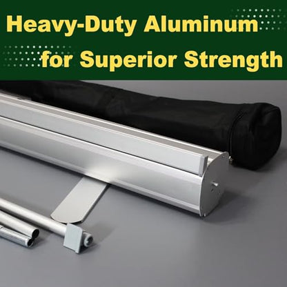 Custom Retractable Banner with Aluminum Silver Stand – Ready in 1 Day, Personalized Roll Up Banner, Full Color Pop Up Display Sign with Travel Bag for Events, Trade Shows, and Photo Booths,33" × 81" - size: 33x81 Standard