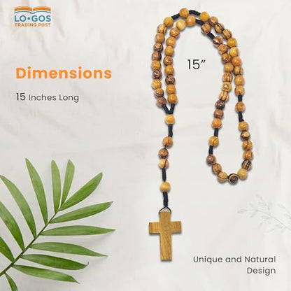 Logos Trading Post Olive Wood Catholic Rosary pouch for Men & Women - color: Pack of 1