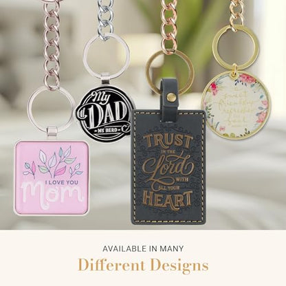 Christian Art Gifts Metal Inspirational Scripture Keychains for Men & Women: Round Sturdy Multicolor Encouraging Keyrings - color: Sweet Friendship/Pink Floral & Gold