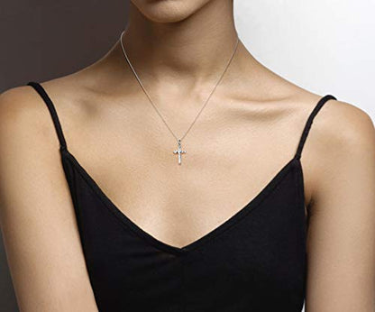 Miabella Italian 925 Sterling Silver Cross Pendant Necklace for Women - color: sterling silver