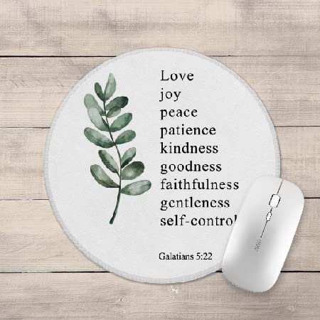 Christian Bible Scripture Galatians 5:22 Love Joy Peace Mouse Pad 7.9x7.9 Inch,Non-Slip Rubber Base Mousepads for Dorm Office Home Desk Decor, Christian Teen Girls Women Gifts