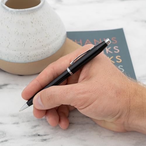 Cross Century II Personalized Ballpoint Pen, Black Lacquer with Chrome Trim - color: Black Chrome Trim