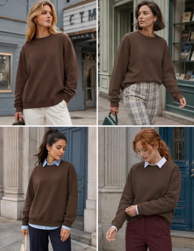 Womens God Is Good Christian Sweatshirt Oversized Crewneck Fleece Pullover - color: Brown-p, size: Small