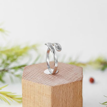 925 Sterling Silver Inspirational Adjustable Rings - Personality Encouragement Jewelry Gift For Women - style: This too shall pass