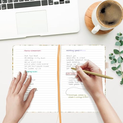 &And Per Se Lined Hardcover Notebook – A5 5.7"x8" College Ruled, 160 Pages, 100gsm Thick Paper – Aesthetic Journal for Women, Gift-Ready Planner, Everyday Writing Notebook (Wild Flowers) - color: a.Wild Flowers, style: Lined with Pattern