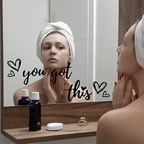 PLIGREAT You Got This Quotes Wall Stickers, Peel and Stick Wall Decals, Removable Vinyl Art Letters Walls Sticker for Bedroom Living Room Home Office Decorations Indoor Window Art Decor - style: You Got This