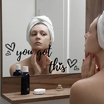 PLIGREAT You Got This Quotes Wall Stickers, Peel and Stick Wall Decals, Removable Vinyl Art Letters Walls Sticker for Bedroom Living Room Home Office Decorations Indoor Window Art Decor - style: You Got This
