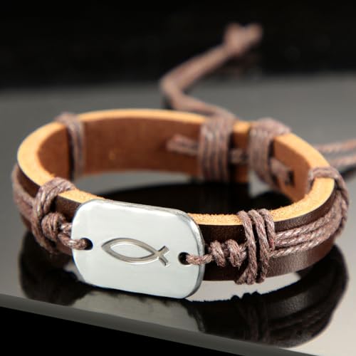 Landical 12 Pcs Fish Bracelet for Men First Communion Confirmation Gifts