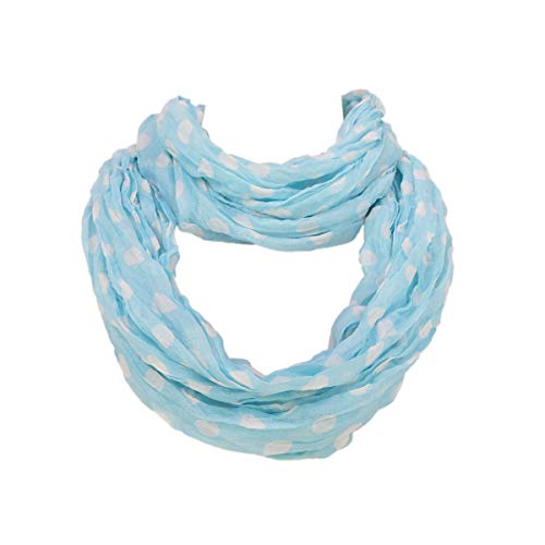 TrendsBlue Premium Polka Dot Infinity Loop Fashion Scarf - color: Light Blue