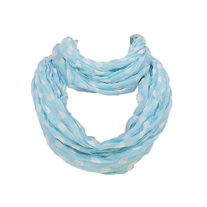 TrendsBlue Premium Polka Dot Infinity Loop Fashion Scarf - color: Light Blue