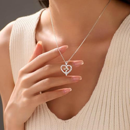 925 Sterling Silver I Am a Child of God Scripture Pendant with Birthstone Heart Cross Communion Necklace for Women Christian Faith Jewelry Gift - color: August