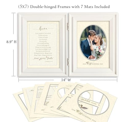 Wedding Frame, Wedding Gift for Couple, 7 Mats for 3.5x5, 4x6 & 5x7