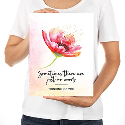 Andaz Press Jumbo Sympathy Card with Envelope, Sorry For Your Loss Card, Just No Words Thinking of You, Pet Loss, Condolences Card with Big Blank Space to Send to Friends, Family, 8.5" x 11", 1-Pack - color: Thinking of You 1