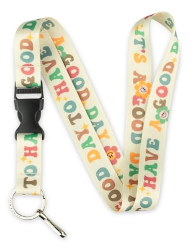 Limeloot Lanyard – Soft Neck Lanyard with Quick Release & Key Ring – ID Badge Holder & Keychain Lanyard for Men & Women - color: It's a Good Day