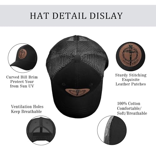 Christian Hats for Men & WomenJesus Cross HatChristianReligious GiftsforVarious Festivals&BirthdaysFaith Baseball/Trucker Cap - color: Black Redemption