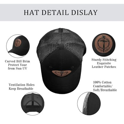 Christian Hats for Men & WomenJesus Cross HatChristianReligious GiftsforVarious Festivals&BirthdaysFaith Baseball/Trucker Cap - color: Black Redemption