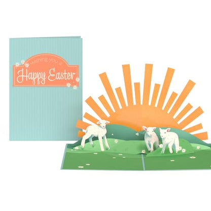 Lovepop Happy Easter Lambs Pop-Up Card with Notecard & Envelope, 5x7 - color: Happy Easter Lambs