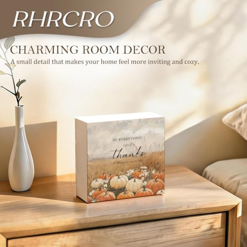 Thanksgiving Fall Christian Decor Wooden Box Sign - color: Fall-17
