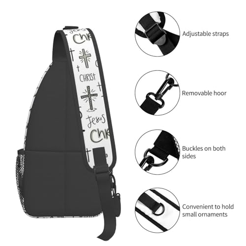 Jesus Christian Cross Crossbody Sling Bag For Women Men Adjustable Chest Bag Cute Shoulder Backpack Daypack For Sport Travel Hiking - color: Jesus Christian Cross 6