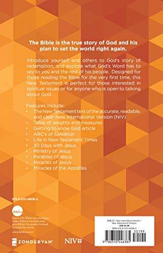 Outreach New Testament: New International Version, Orange Cross