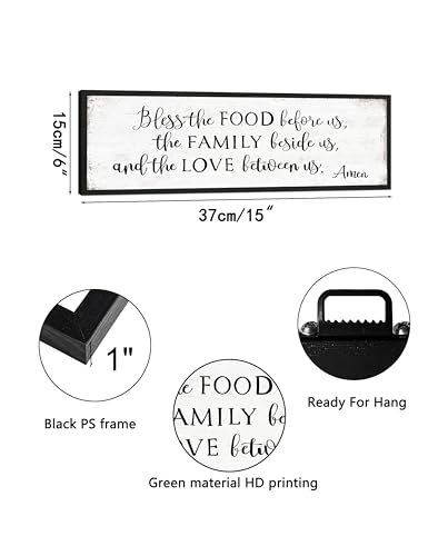 Bible Verse Quotes Christian Wall Art 6" x 15" - color: Bless The Food Before Us