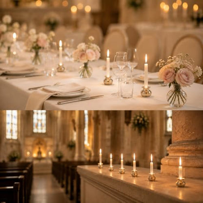 100 Pcs White Small Taper Candles Unscented Bulk Christmas Advent Church Candles for Prayer,Church, Wedding, Candlelight Dinner & Religious Ceremony 5" H X 1/2" D