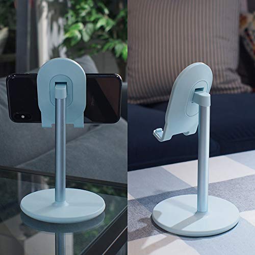 Bright Stone Phone Stand for Desk, Adjustable Cell Phone Holder for Desk, Compatible with 4"-12.9" Phones/Tablet/iPhone/iPad/Switch (Blue) - color: Blue