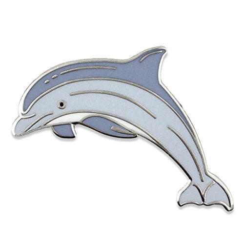 PinMart Ocean & Sea Animal Enamel Lapel Pins for Hats, Jackets & Bags - color: Blue Dolphin Nickel Plated, size: 10 Pack