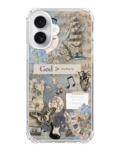 Blue Christian Phone Case Compatible with iPhone 17, God Bible Quotes Aesthetic Phone Cover for iPhone 17 - color: Blue Christian
