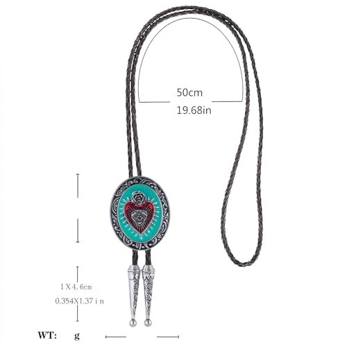 GelConnie Bolo Tie for Women Heart Cowboy Necktie Flower Gothic Mens Bolo Ties Bolero Necklace Red Western Ties for Men - color: Blue Bolo Tie Women
