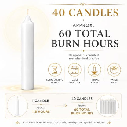 Dinil White Spell Candles, 4 Inch Mini Chime Candles, Set of 40 - color: White, size: 40 Pack