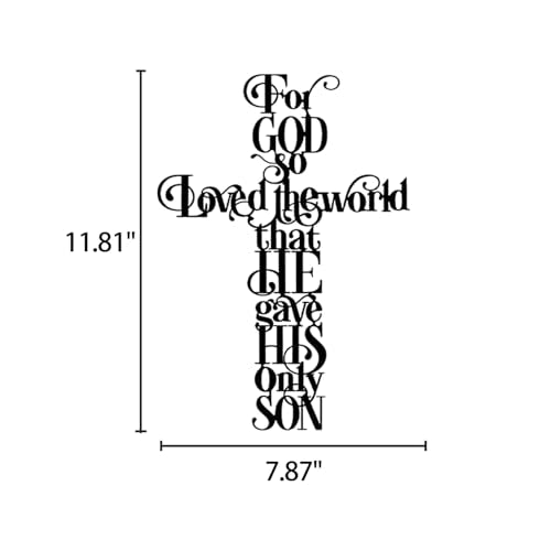 YKANYN Metal Cross Wall Decor, For God So Loves the World Wall Art